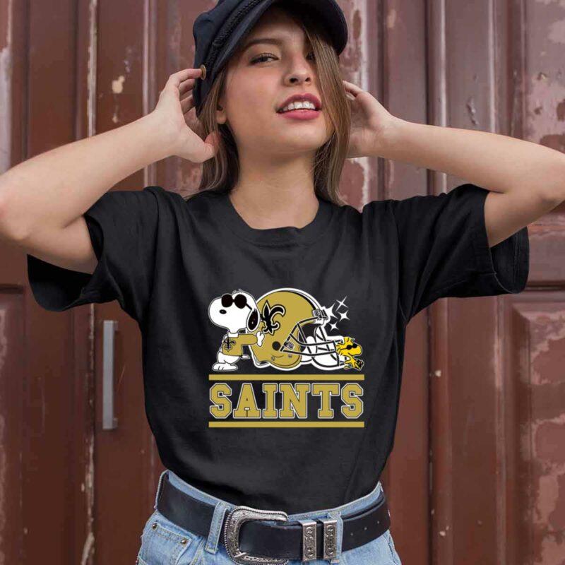 The New Orleans Saints Joe Cool And Woodstock Snoopy Mashup 0 T Shirt