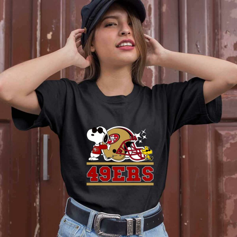 The San Francisco 49Ers Joe Cool And Woodstock Snoopy Mashup 0 T Shirt