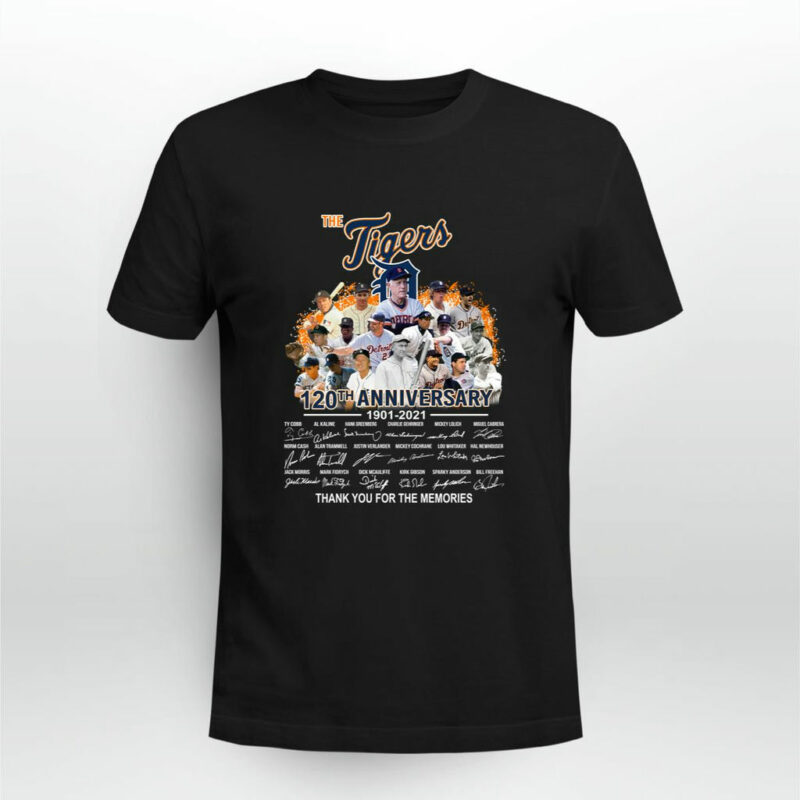 The Tigers 120Th Anniversary Thank You For The Memories Signature 0 T Shirt