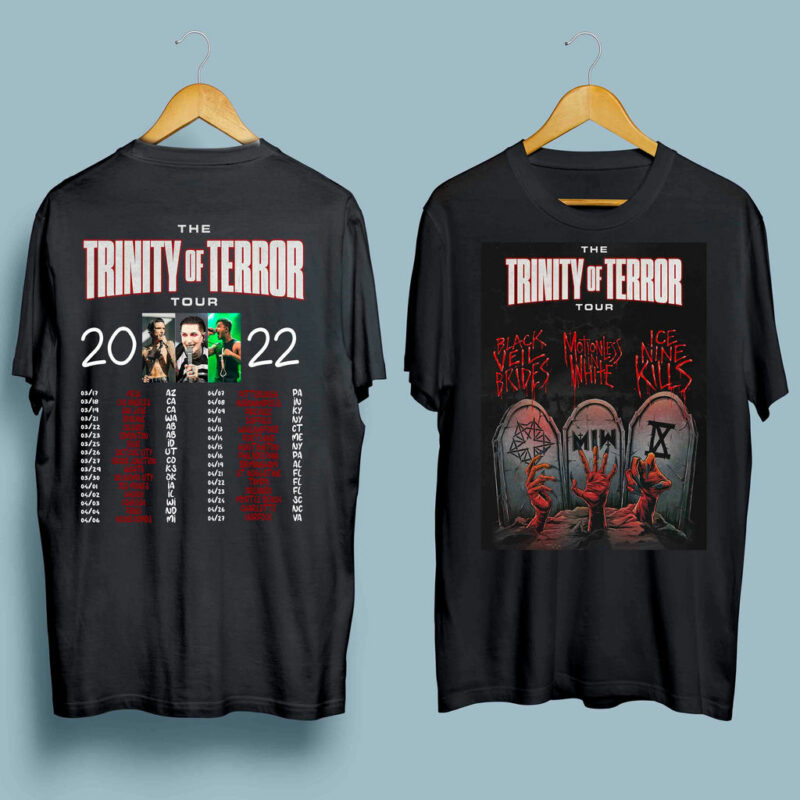 The Trinity Of Terror 2022 Concert Tour Front 4 T Shirt