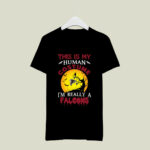 This Is My Human Costume Really A Atlanta Falcons Halloween 3 T Shirt