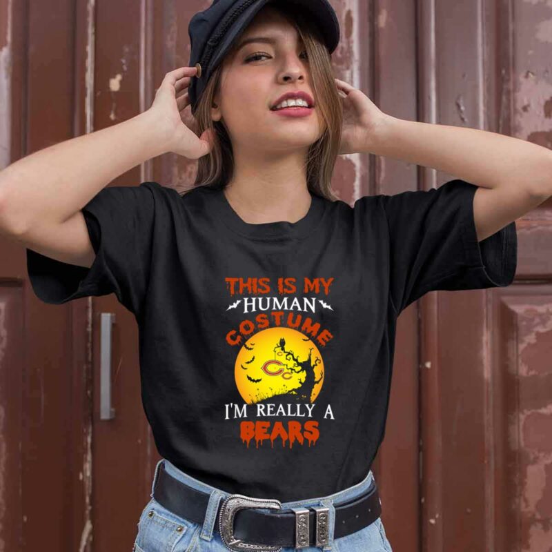 This Is My Human Costume Really A Chicago Bears Halloween 0 T Shirt