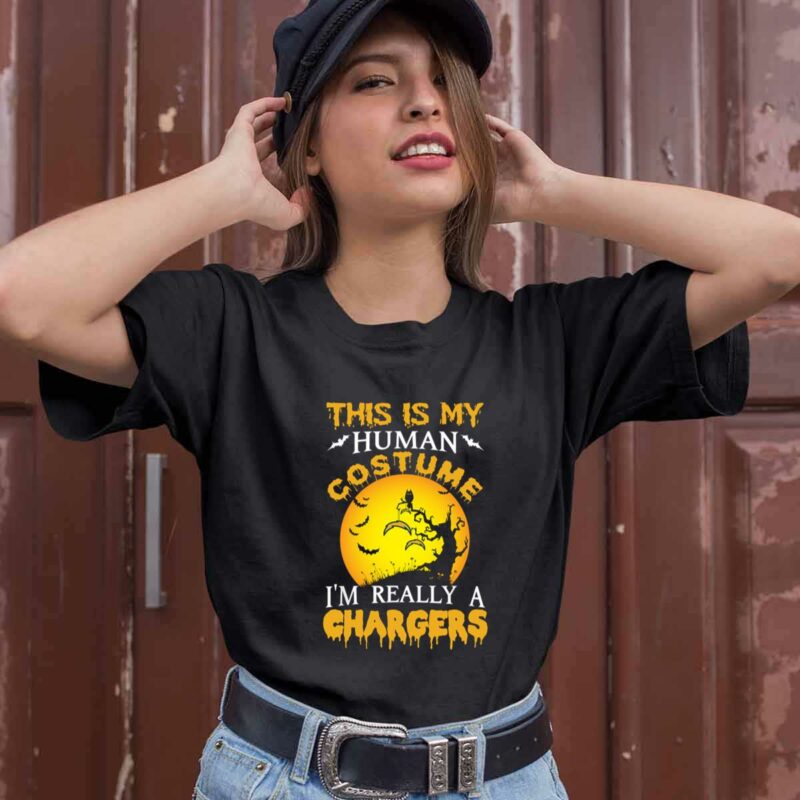 This Is My Human Costume Really A Los Angeles Chargers Halloween 0 T Shirt