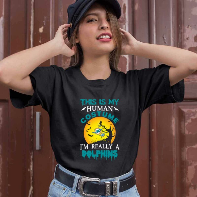 This Is My Human Costume Really A Miami Dolphins Halloween 0 T Shirt