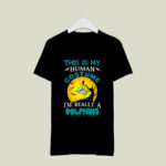 This Is My Human Costume Really A Miami Dolphins Halloween 4 T Shirt
