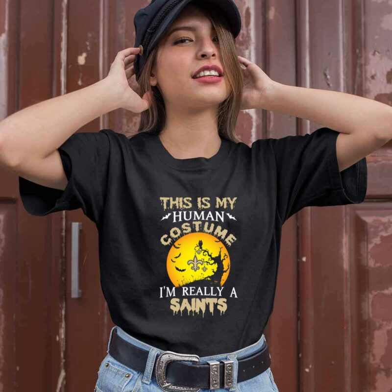 This Is My Human Costume Really A New Orleans Saints Halloween 0 T Shirt
