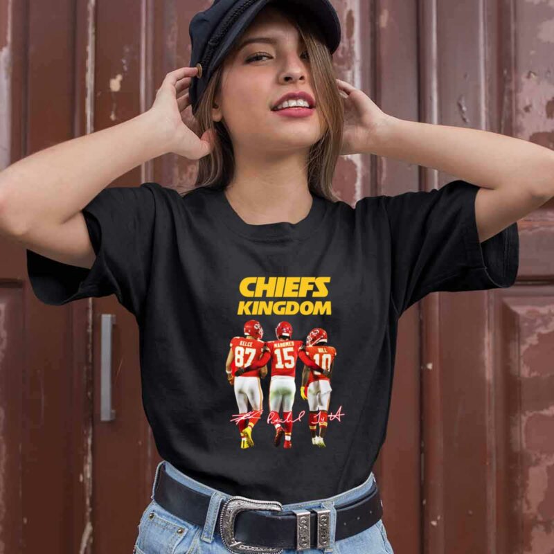 Travis Kelce 87 Mahomes 15 Tyreek Hill 10 Kansas City Chiefs Kingdom 0 T Shirt