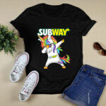 Unicorn Dabbing Subway 4 T Shirt