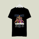 Utah Jazz Legends Signatures Basketball 4 T Shirt