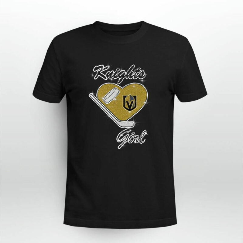 Vegas Golden Knights Girl Heart Hockey 0 T Shirt