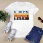 Vintage Sit Happens Sheltie Pug Siberian Husky And Miniature Pinscher for Dog Lover 0 T Shirt