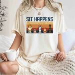 Vintage Sit Happens Sheltie Pug Siberian Husky And Miniature Pinscher for Dog Lover 1 T Shirt
