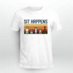 Vintage Sit Happens Sheltie Pug Siberian Husky And Miniature Pinscher for Dog Lover 5 T Shirt