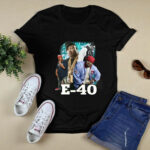 Vintage Style E 40 White Bay Area Rap 4 T Shirt