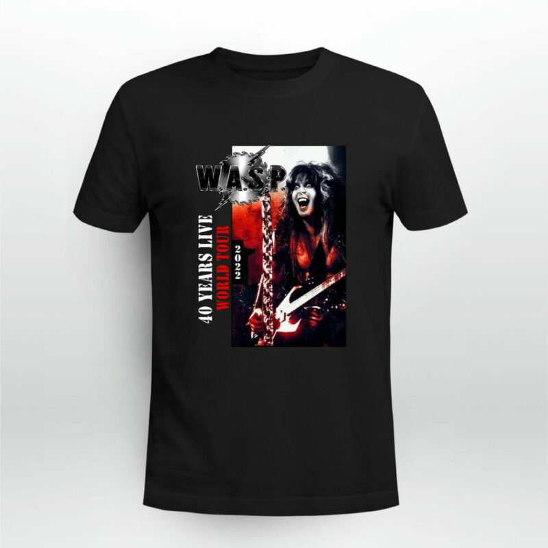 Wasp Wasp 40 Years Live World Tour 2022 Front 4 T Shirt