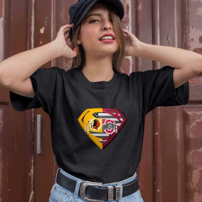 Washington Commanders And Ohio State Buckeyes Superman 0 T Shirt