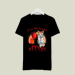 We All Meow Down Here Clown Cat Kitten Halloween 2 T Shirt