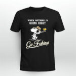 When Nothing Is Going Right Go Fishing Snoopy 3 T Shirt