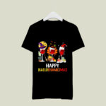 Wine Happy Hallothanksmas Halloween Thanksgiving Christmas 4 T Shirt