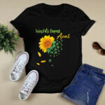 World Is Dopest Aunt Sunflower Weed Leaves 2 T Shirt