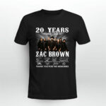 Zac Brown 20 Years Thank You For The Memories 2 T Shirt