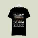 Zac Brown 20 Years Thank You For The Memories 4 T Shirt