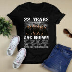 Zac Brown 22 Years Thank You For The Memories 4 T Shirt
